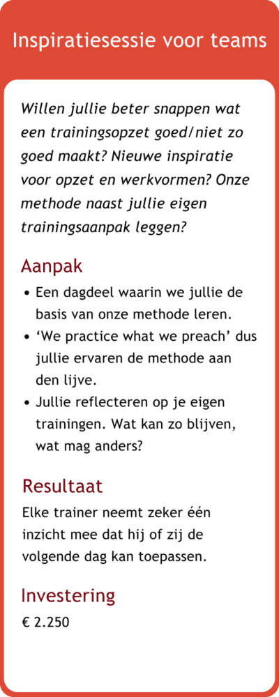 Maatwerktraining - inspiratiesessie voor teams